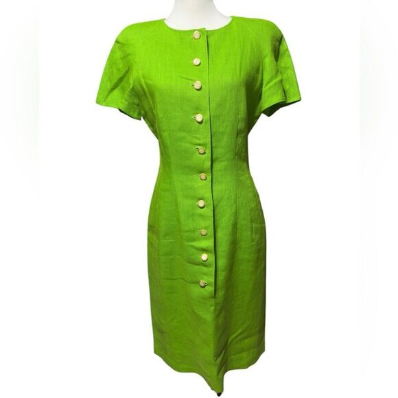 Vintage Valentino Boutique 70’s Green Midi Dress - Picture 2 of 15